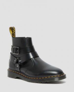 Dr Martens Jaimes Lær Harness Chelsea Boots Støvletter Dame Svarte | DOLMK4820