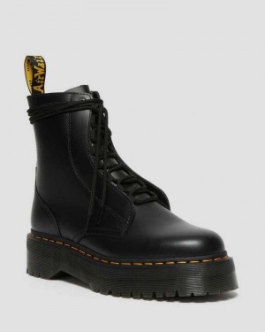 Dr Martens Jarrick Smooth Lær Platform Boots Platform Støvler Dame Svarte | SLDMN1563