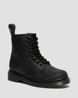 Dr Martens Junior 1460 Faux Fur Forede Boots Støvler Barn Svarte | QPWKB4936