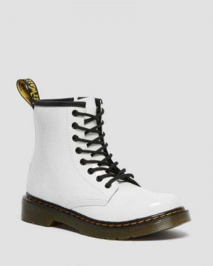 Dr Martens Junior 1460 Patent Lær Blonder Up Boots Støvler Barn Patent Lamper | UDAKW1097