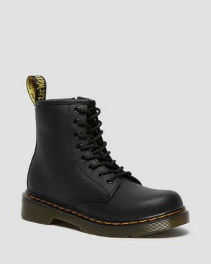 Dr Martens Junior 1460 Softy T Lær Blonder Up Boots Støvler Barn Svarte | LPFXI3596