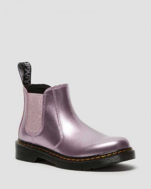 Dr Martens Junior 2976 Metallic Chelsea Boots Støvler Barn Rosa | GKSFA9842