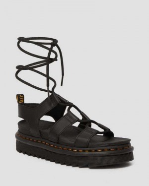 Dr Martens Nartilla Lær Gladiator Sandals Gladiatorsandaler Dame Svarte | DOKLN2745