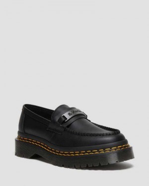 Dr Martens Penton Bex Double Stitch Lær Loafers Loafers Dame Svarte | EXCFD7380