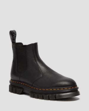 Dr Martens Rikard Lunar Lær Chelsea Boots Platform Støvler Dame Svarte | WCPBD2794