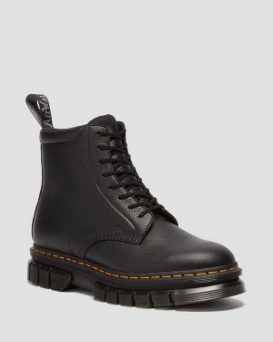 Dr Martens Rikard Lunar Lær Platform Boots Platform Støvler Herre Svarte | BTFSX2197