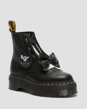 Dr Martens Sinclair Lazy Oaf Lær Platform Boots Støvletter Dame Svarte | ZHCEF3469