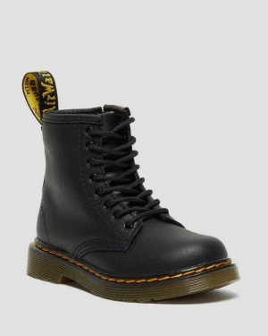 Dr Martens Toddler 1460 Softy T Lær Blonder Up Boots Støvler Barn Svarte | ILDXP6140