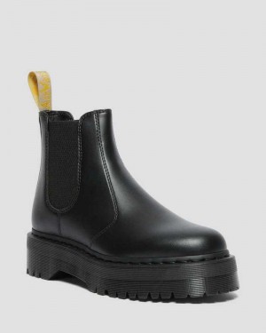 Dr Martens Veganske 2976 Felix Platform Chelsea Boots Platform Støvler Dame Svarte | BMQVZ5120