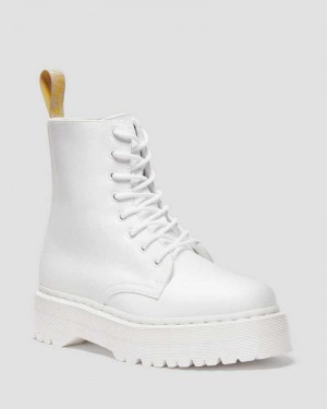 Dr Martens Veganske Jadon II Kemble Mono Platform Boots Støvletter Herre Hvite | SINLC3061