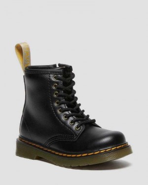 Dr Martens Veganske Toddler 1460 Blonder Up Boots Støvler Barn Svarte | XHUQM0219