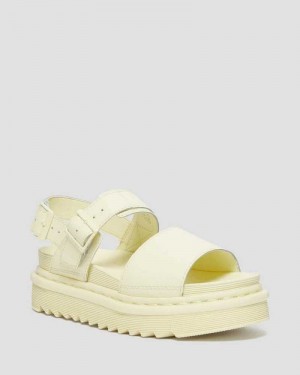 Dr Martens Voss Lær Reima Sandals Gladiatorsandaler Dame Pisket Krem | LBNEK3478