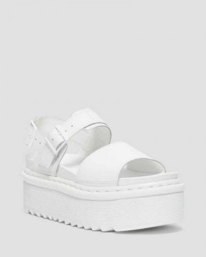 Dr Martens Voss Mono Lær Platform Reima Sandals Gladiatorsandaler Dame Hvite | DMXPT2954