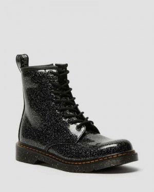 Dr Martens Youth 1460 Glitter Blonder Up Boots Støvler Barn Svarte | NAGBZ6290