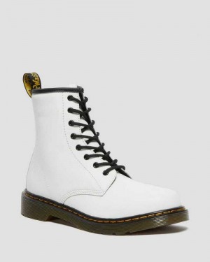 Dr Martens Youth 1460 Lær Blonder Up Boots Støvler Barn Hvite | JEUMY6123