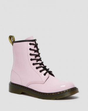 Dr Martens Youth 1460 Patent Lær Blonder Up Boots Støvler Barn Rosa | ONJPE2459