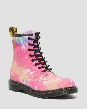 Dr Martens Youth 1460 Tie Dye Blonder Up Boots Støvler Barn Multicolor | KFCZJ6428