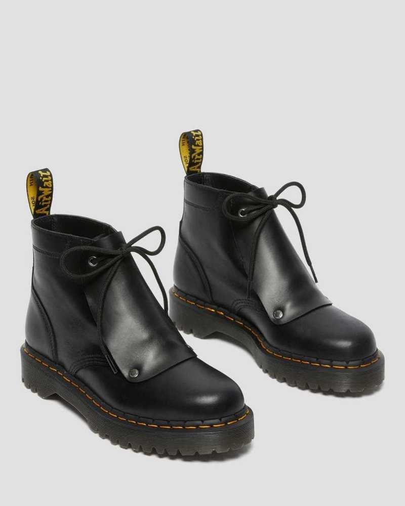 Dr Martens 101 Bex Blonder Cover Lær Ankle Boots Platform Støvler Herre Svarte | FXTKP2957