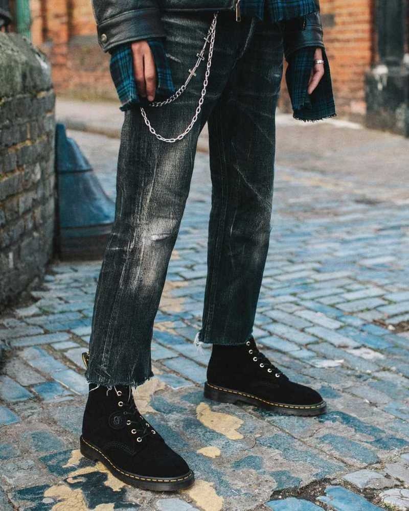 Dr Martens 101 Semsket Skinn Ankle Boots Støvler Herre Svarte | GELVI1569