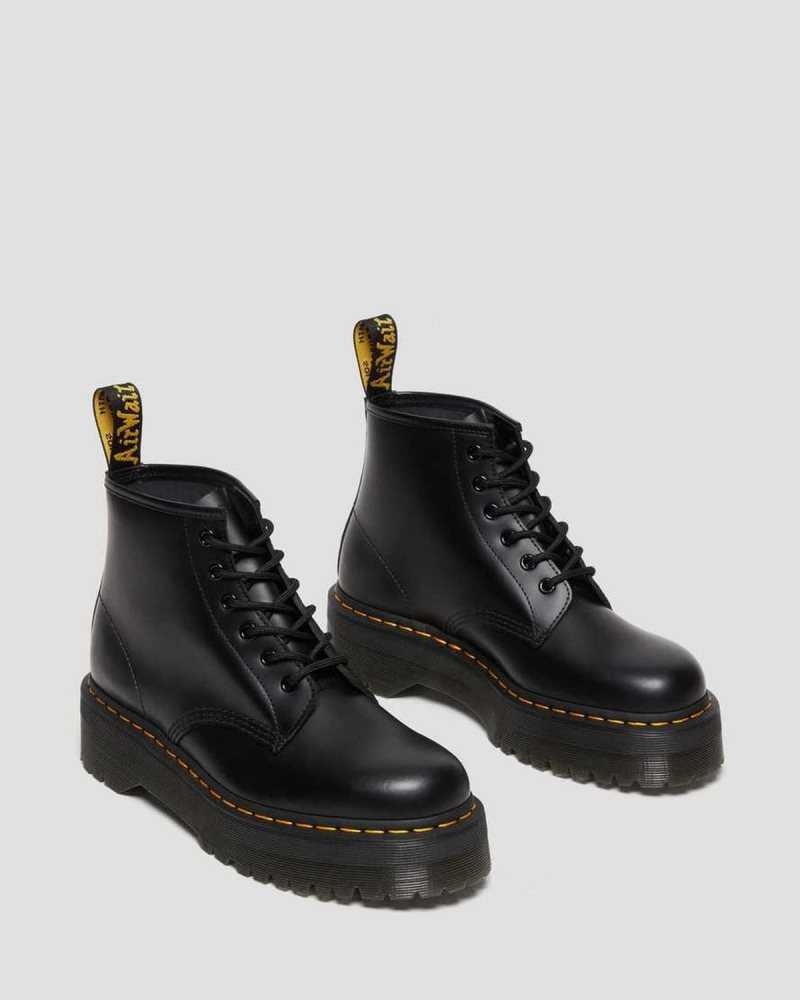 Dr Martens 101 Smooth Lær Platform Ankle Boots Originals Sko Dame Svarte | DWAHQ9813