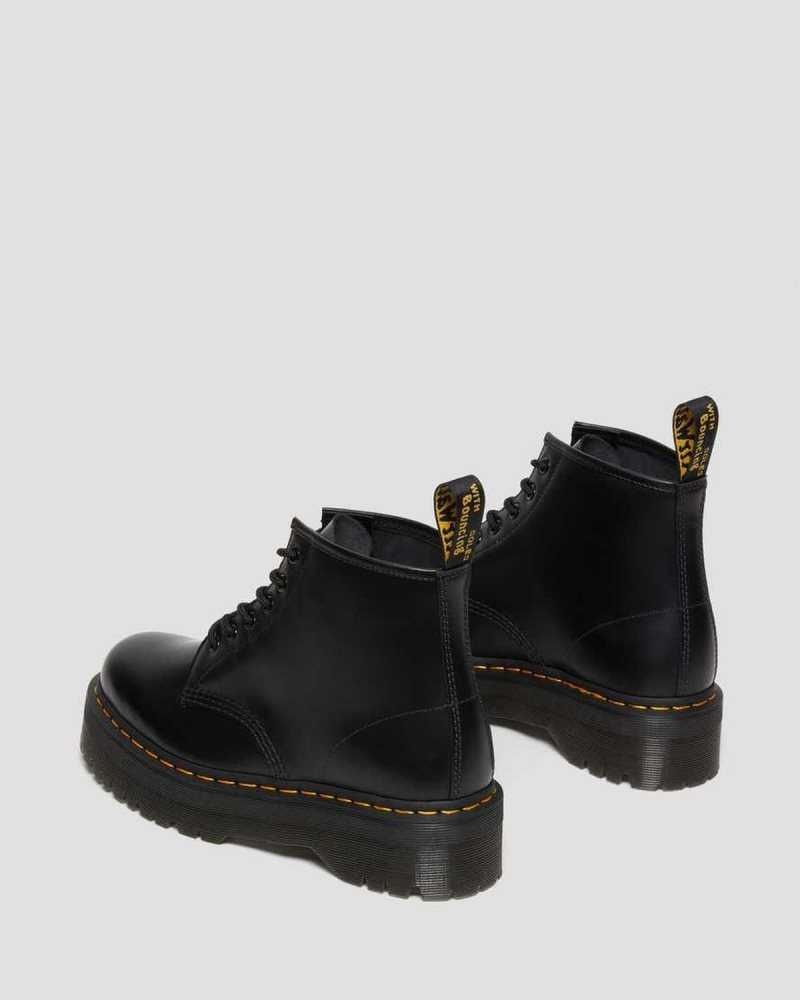 Dr Martens 101 Smooth Lær Platform Ankle Boots Originals Sko Dame Svarte | DWAHQ9813