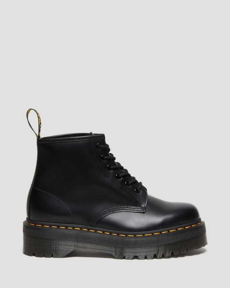 Dr Martens 101 Smooth Lær Platform Ankle Boots Originals Sko Dame Svarte | DWAHQ9813