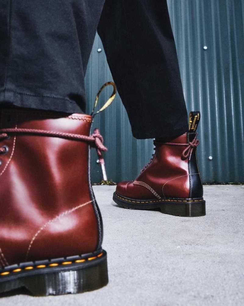 Dr Martens 1460 Abruzzo Lær Blonder Up Boots Støvletter Herre Brune Svarte | RESPU5698