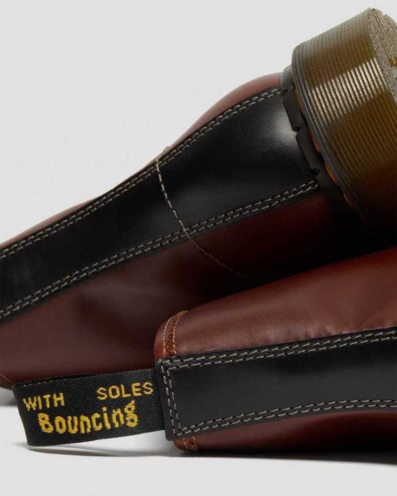 Dr Martens 1460 Abruzzo Lær Blonder Up Boots Støvler Herre Brune Svarte | KJHEY0792