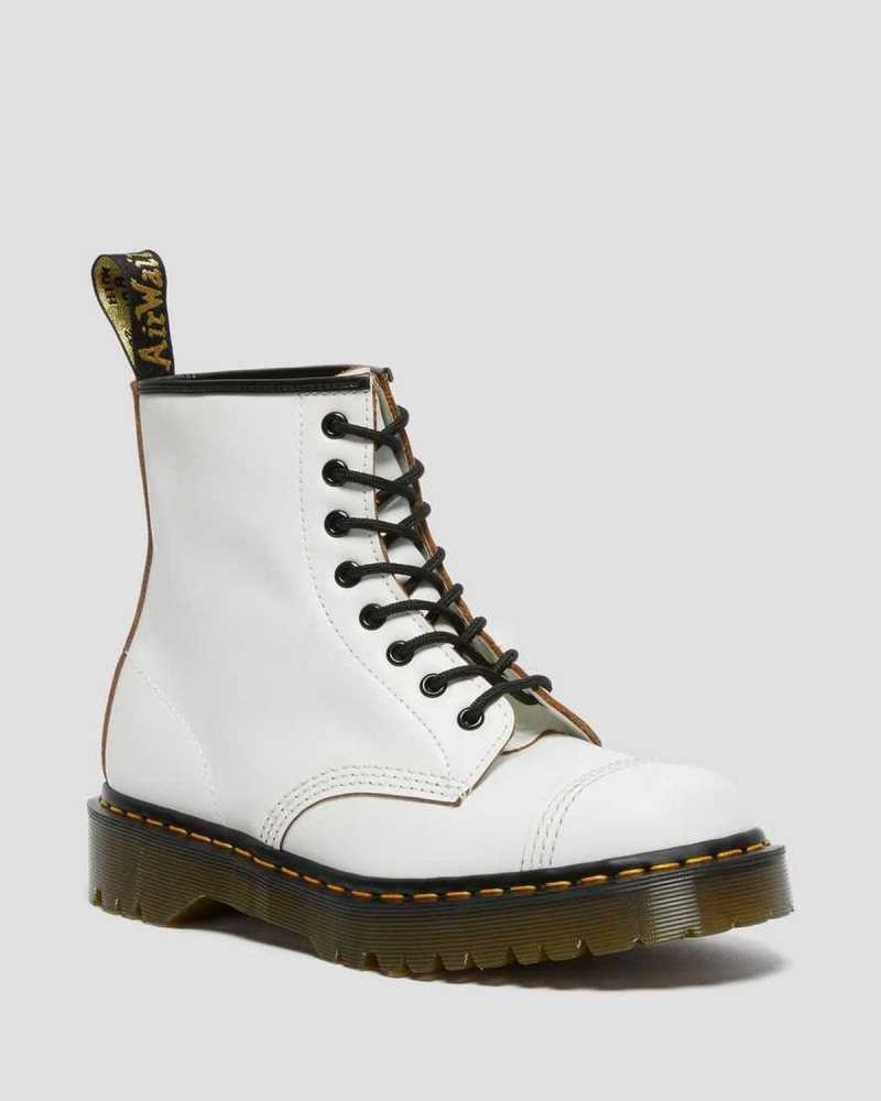 Dr Martens 1460 Bex Tå Cap Blonder Up Boots Made In England Herre Hvite | OUVKD8239