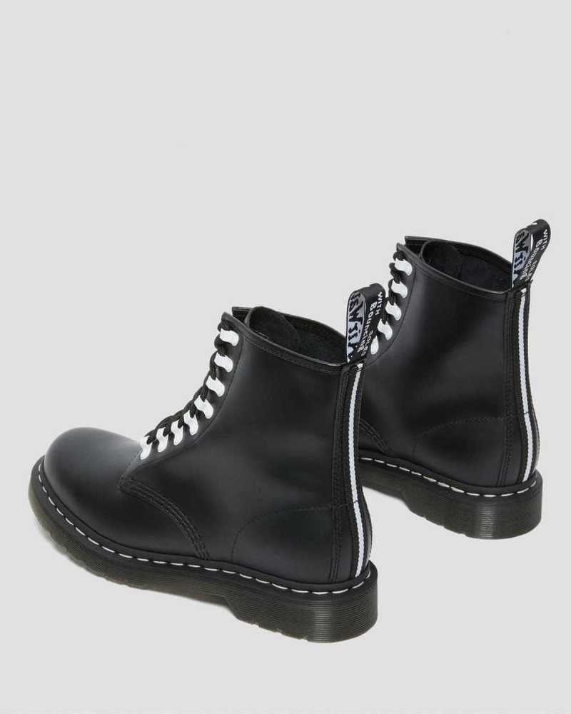 Dr Martens 1460 Contrast Hardware Lær Blonder Up Boots Støvler Herre Svarte | DLPTF0274