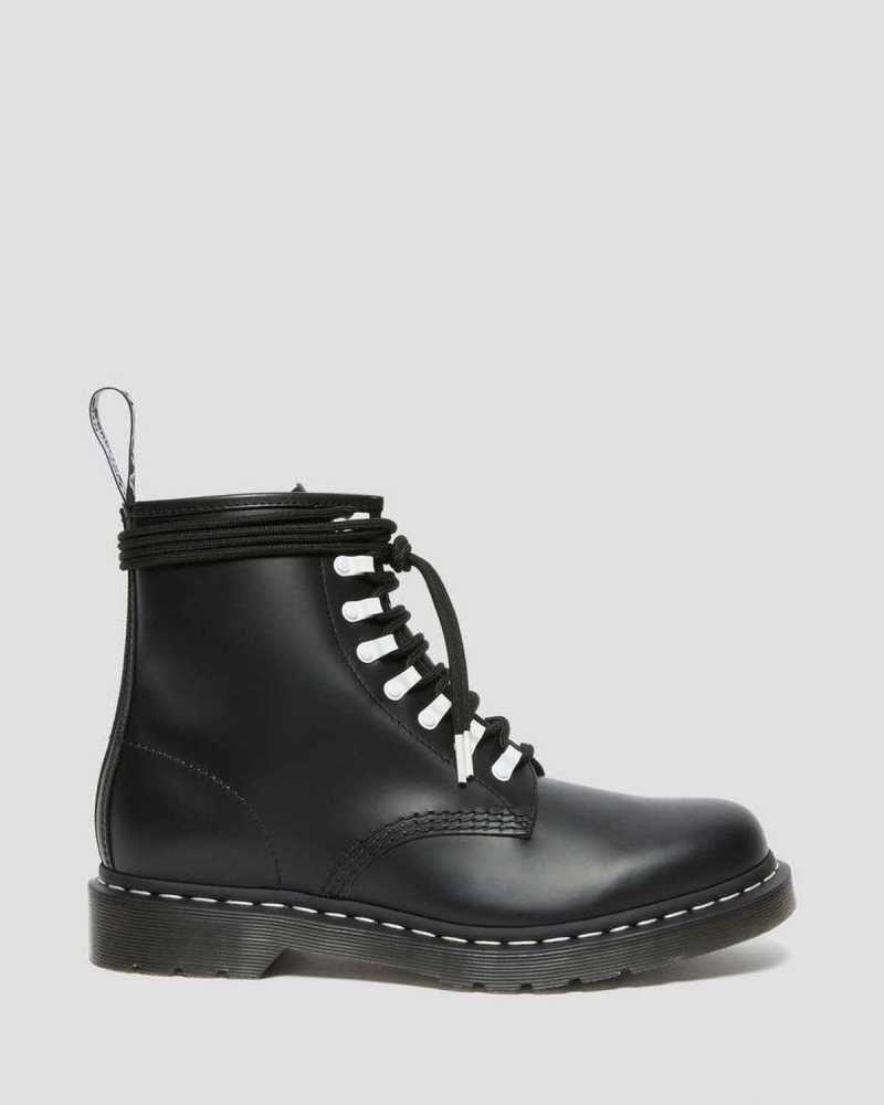 Dr Martens 1460 Contrast Hardware Lær Blonder Up Boots Støvler Herre Svarte | DLPTF0274