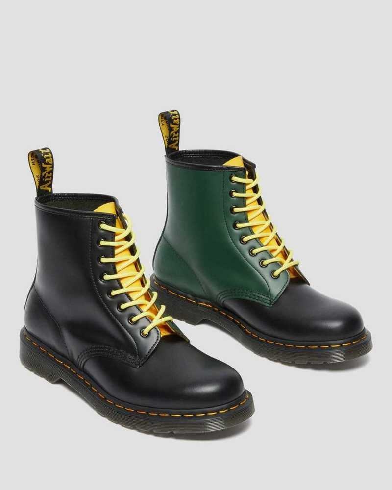 Dr Martens 1460 Contrast Smooth Lær Blonder Up Boots Støvler Herre Svarte | DEQYB1659