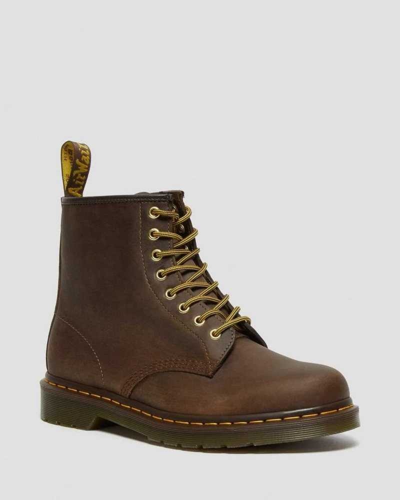 Dr Martens 1460 Crazy Horse Lær Blonder Up Boots Støvletter Dame Brune | VMACI6803