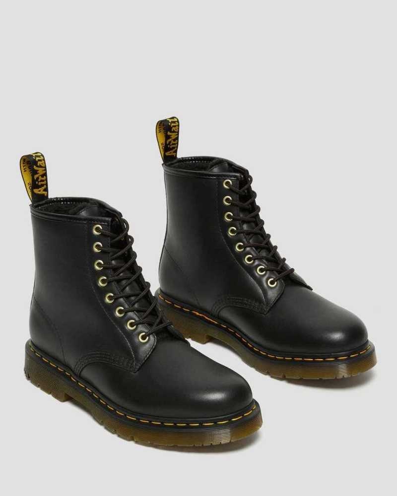 Dr Martens 1460 DM's Wintergrip Lær Blonder Up Boots Vinterstøvler Dame Svarte | VJTLG6754