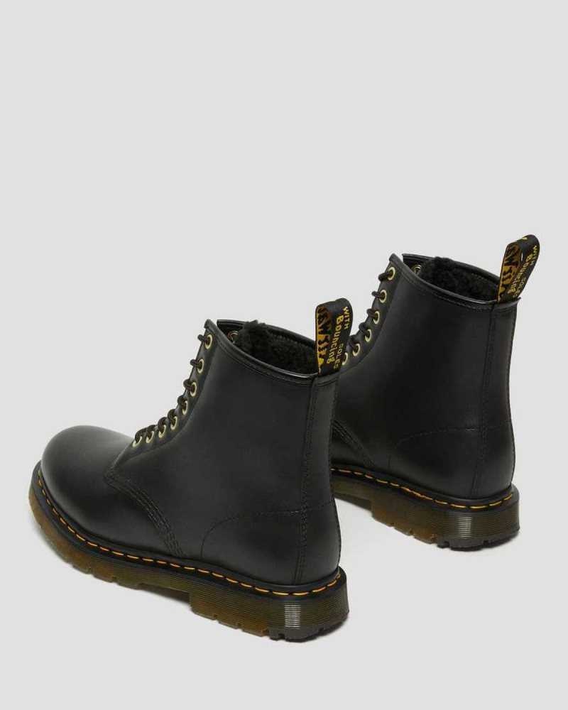 Dr Martens 1460 DM's Wintergrip Lær Blonder Up Boots Vinterstøvler Dame Svarte | VJTLG6754