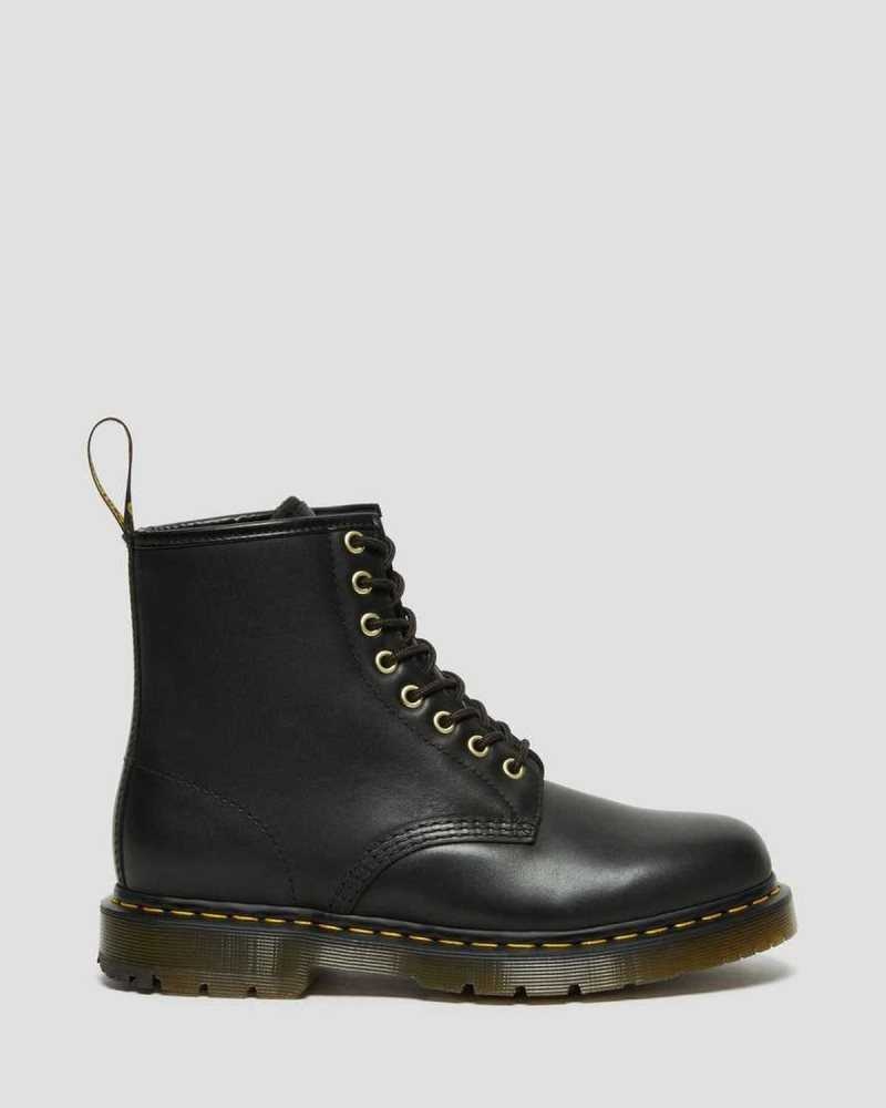 Dr Martens 1460 DM's Wintergrip Lær Blonder Up Boots Vinterstøvler Dame Svarte | VJTLG6754