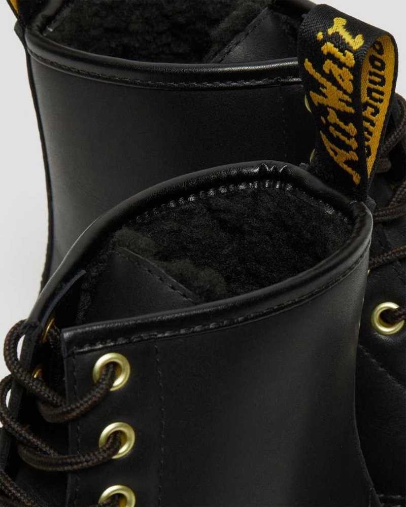 Dr Martens 1460 DM's Wintergrip Lær Blonder Up Boots Vinterstøvler Dame Svarte | VJTLG6754