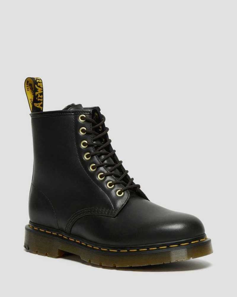 Dr Martens 1460 DM\'s Wintergrip Lær Blonder Up Boots Vinterstøvler Dame Svarte | VJTLG6754