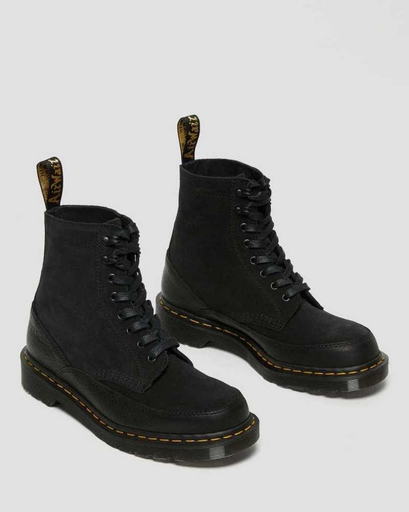 Dr Martens 1460 Guard Lær Blonder Up Boots Made In England Dame Svarte | TJMEL2187