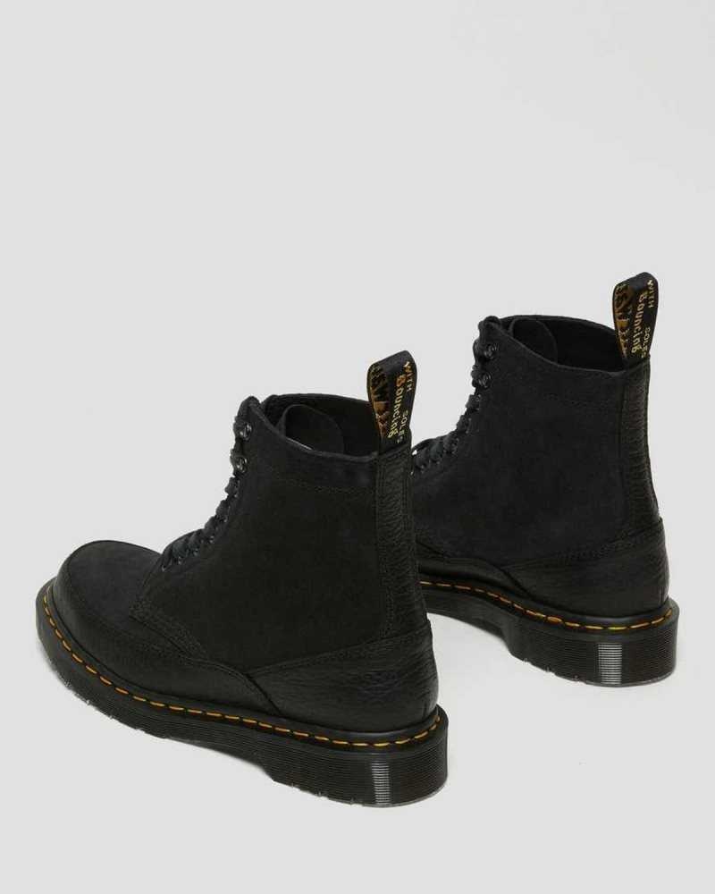 Dr Martens 1460 Guard Lær Blonder Up Boots Made In England Dame Svarte | TJMEL2187