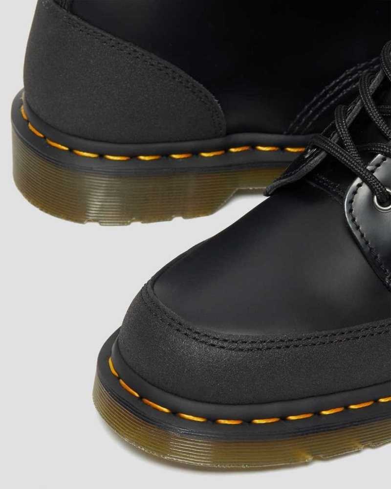 Dr Martens 1460 Guard Panel Lær Blonder Up Boots Støvletter Herre Svarte | GSYDJ8015