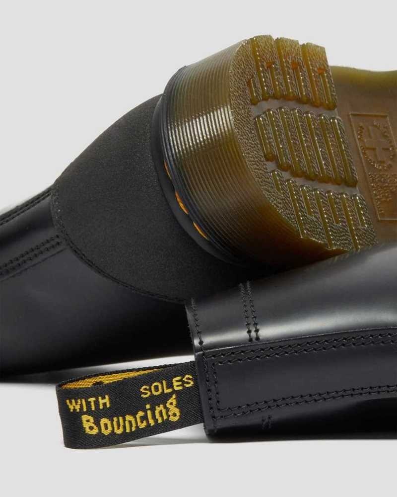 Dr Martens 1460 Guard Panel Lær Blonder Up Boots Støvletter Dame Svarte | RTDXC9362