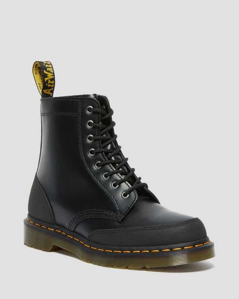 Dr Martens 1460 Guard Panel Lær Blonder Up Boots Støvler Herre Svarte | YPADJ6203