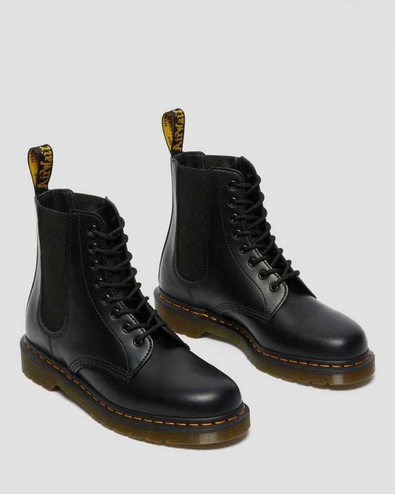 Dr Martens 1460 Harper Smooth Lær Blonder Up Boots Støvletter Herre Svarte | HCBIU2495