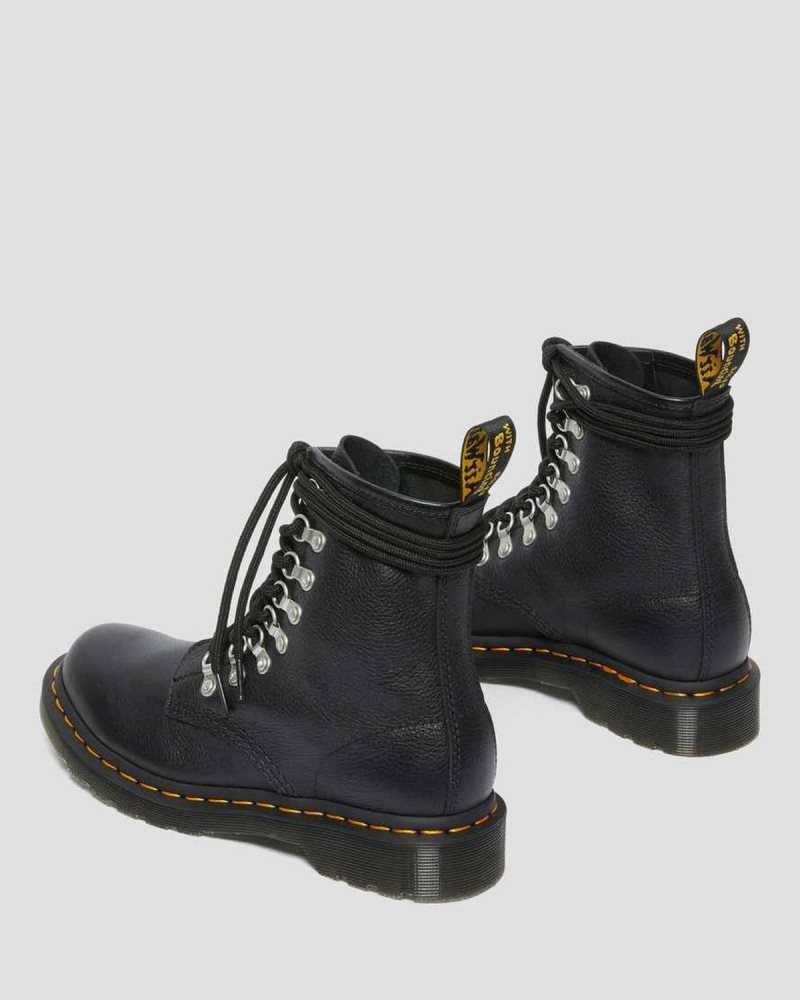 Dr Martens 1460 Laced Virginia Lær Blonder Up Boots Støvler Dame Svarte | GCOWH5413