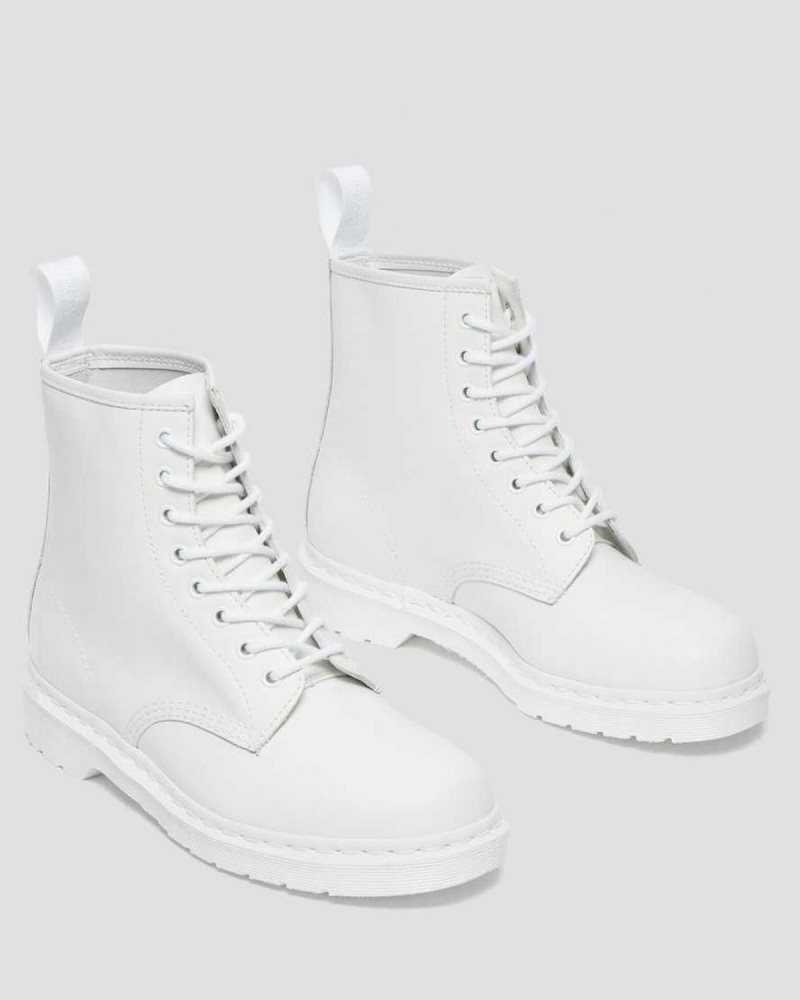 Dr Martens 1460 Mono Smooth Lær Blonder Up Boots Støvler Herre Hvite | TGBHF0869