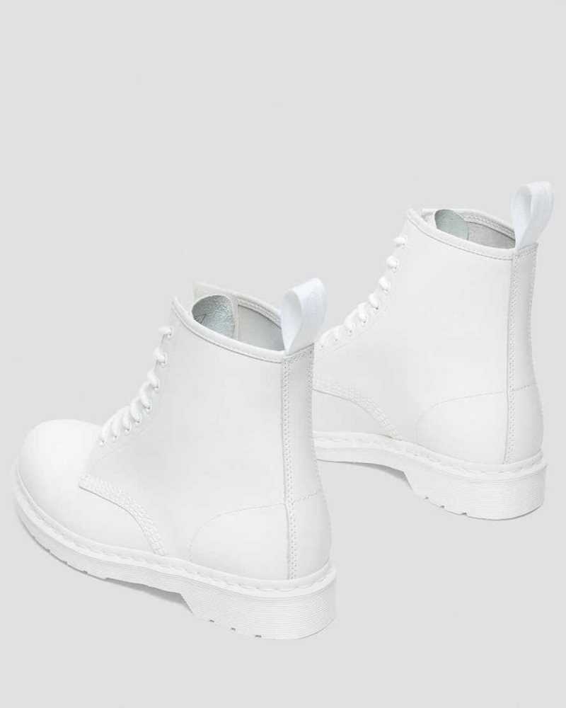 Dr Martens 1460 Mono Smooth Lær Blonder Up Boots Støvler Herre Hvite | TGBHF0869