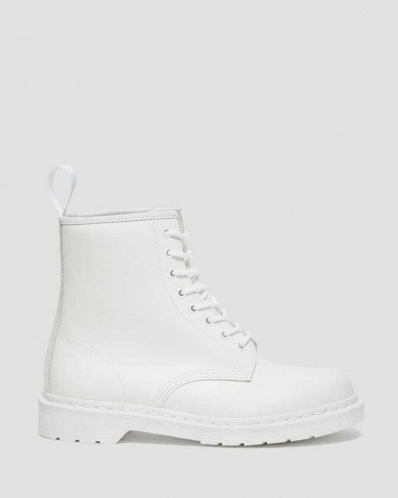 Dr Martens 1460 Mono Smooth Lær Blonder Up Boots Støvler Herre Hvite | TGBHF0869