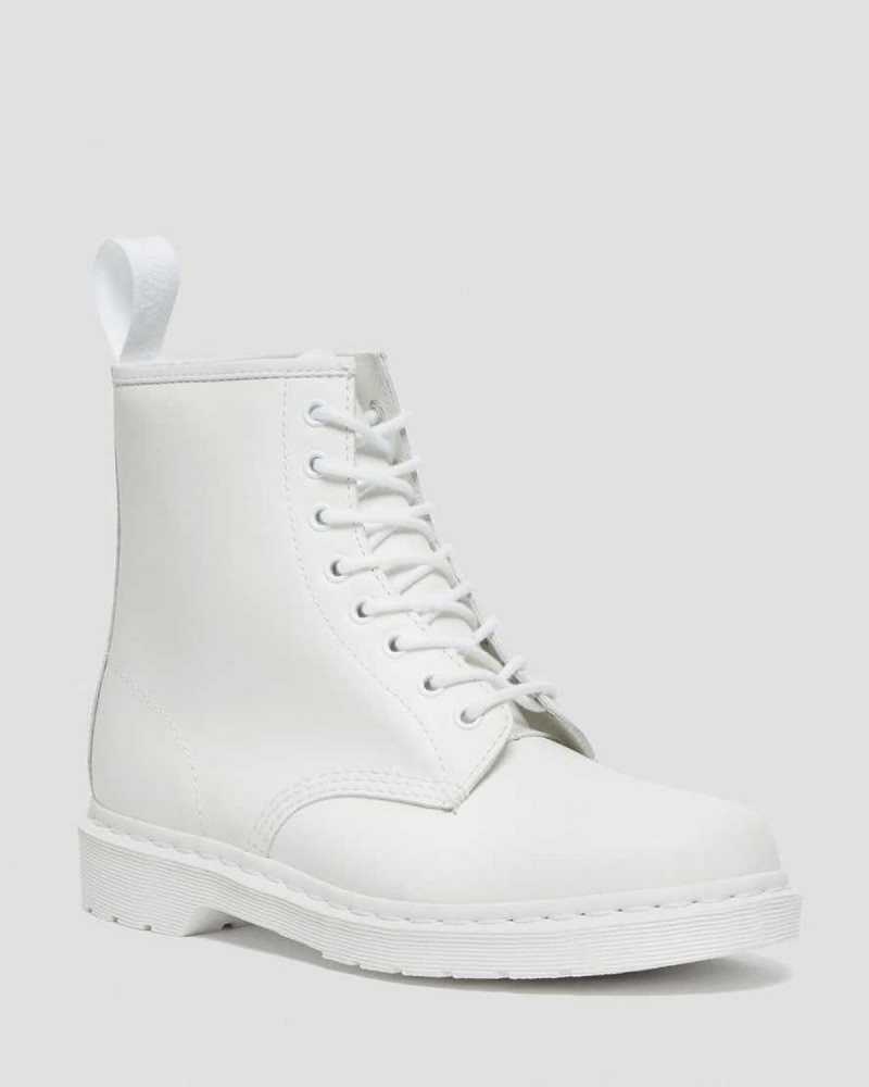 Dr Martens 1460 Mono Smooth Lær Blonder Up Boots Støvler Herre Hvite | TGBHF0869