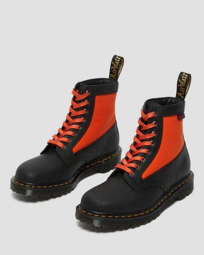 Dr Martens 1460 Panel Lær Blonder Up Boots Made In England Herre Svarte | XPIQU5723